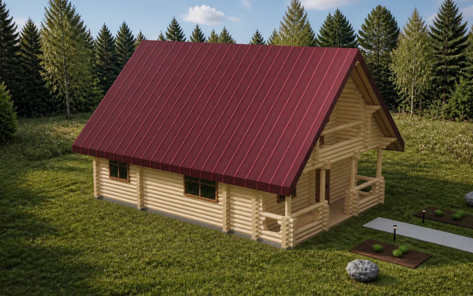 Визуализация дома «Юшут» — общий вид